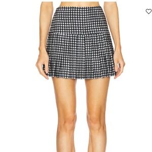 Norma Kamali Pleated Mini Skirt in color Large Houndstooth Size XS